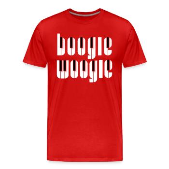 Boogie Woogie Piano keys design - Men's Premium Organic T-Shirt - red - Front - Damien (186cm)