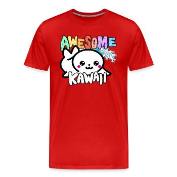 Sceau - Kawaii - T-shirt bio Premium Homme - rouge - Devant - Damien (186cm)