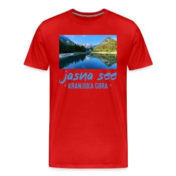 Jasna See Kranjska Gora Slowenien - Männer Premium Bio T-Shirt - Rot - Vorne - Damien (186cm)