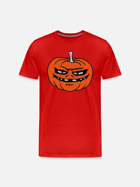 Evil Pumpkin Comic Halloween - Men's Premium Organic T-Shirt - red