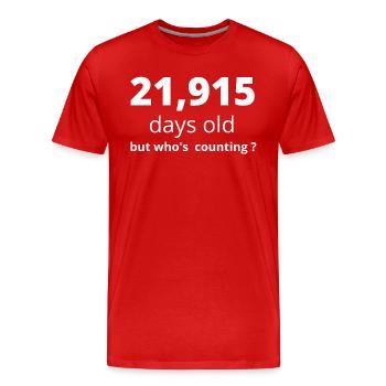60th birthday - Men's Premium Organic T-Shirt - red - Front - Damien (186cm)