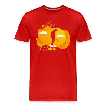 golf golf golfers on golf course - Men's Premium Organic T-Shirt - red - Front - Damien (186cm)