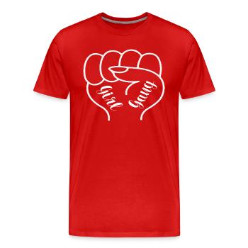 Gang de filles - T-shirt bio Premium Homme - rouge - Devant - Damien (186cm)