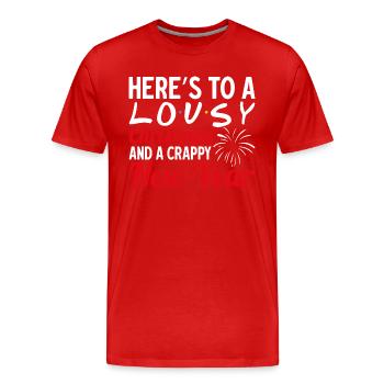 6 Voici un Noël moche et une nouvelle année merdique - T-shirt bio Premium Homme - rouge - Devant - Damien (186cm)