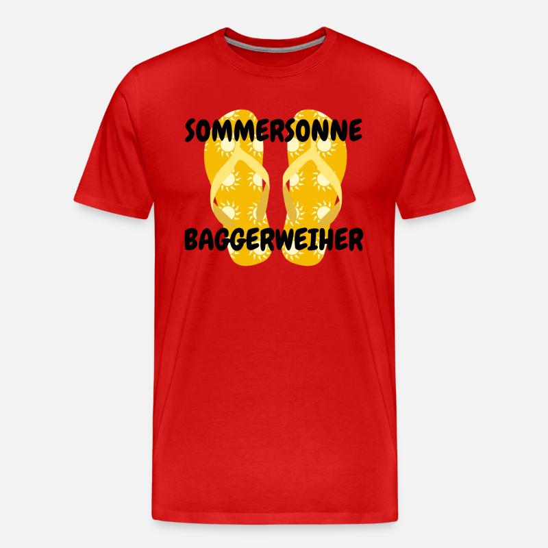 Baggerweiher - Männer Premium Bio T-Shirt - Rot