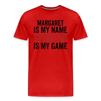 Margaret est mon nom Spoiler est mon jeu - T-shirt bio Premium Homme - rouge - Devant - Damien (186cm)