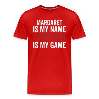 Margaret est mon nom Spoiler est mon jeu - T-shirt bio Premium Homme - rouge - Devant - Damien (186cm)