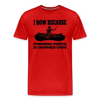Rameur rameur disant club d’aviron rameur drôle - T-shirt bio Premium Homme - rouge - Devant - Damien (186cm)