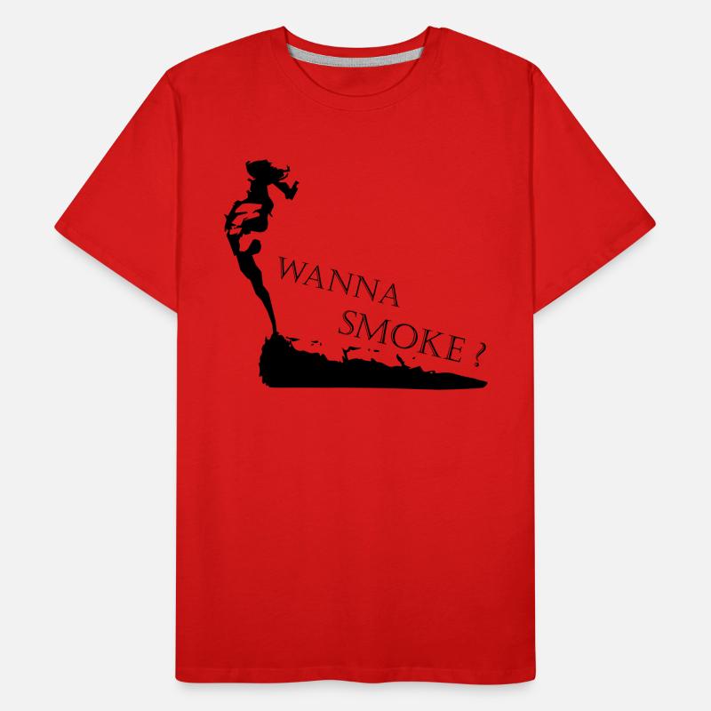 Fumer de l’herbe - lettrage avec image T-shirt bio Premium Homme