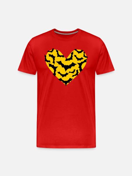 Field Mus Hjerte Bat Moon - Herre Premium T-shirt økologisk - rød