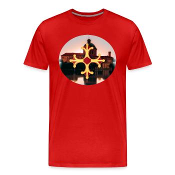 ovale tlse - T-shirt bio Premium Homme - rouge - Devant - Damien (186cm)