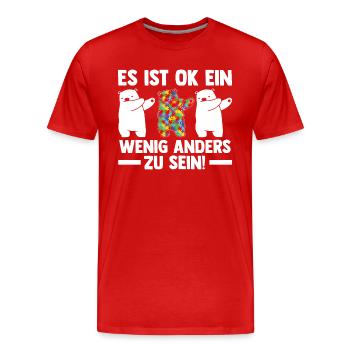 Autismus Autist Autisten - Männer Premium Bio T-Shirt - Rot - Vorne - Damien (186cm)