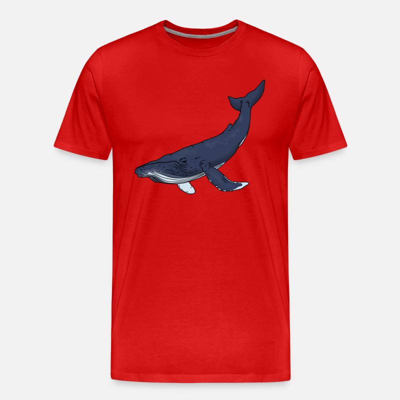 Blauwal farbig - Männer Premium Bio T-Shirt - Rot