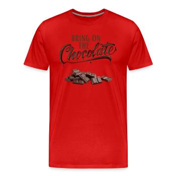 Apportez le chocolat - Schokoliebe - T-shirt bio Premium Homme - rouge - Devant - Damien (186cm)
