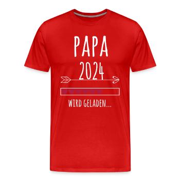 werdender Papa 2024 Schwangerschaft Vater Geschenk - Männer Premium Bio T-Shirt - Rot - Vorne - Damien (186cm)