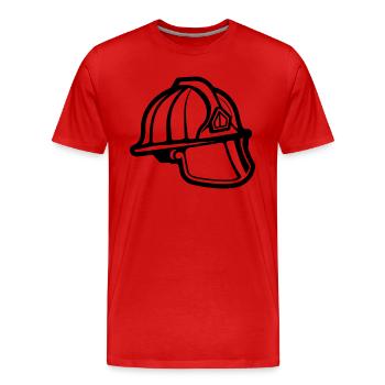 Feuerwehrmann - Männer Premium Bio T-Shirt - Rot - Vorne - Damien (186cm)