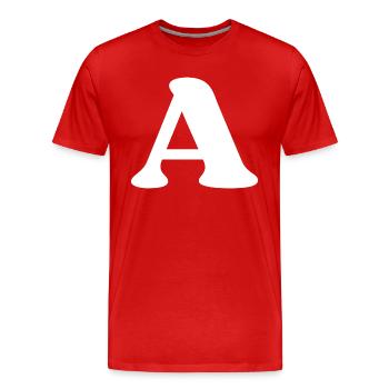 Buchstabe a - Männer Premium Bio T-Shirt - Rot - Vorne - Damien (186cm)