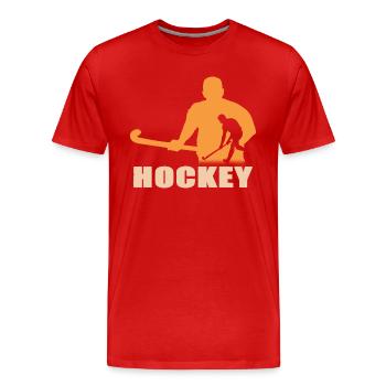 Field Hockey Hockey Player Hockey Club - Men's Premium Organic T-Shirt - red - Front - Damien (186cm)