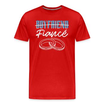 Fiancé, Partner, Boyfriend, Gift, Engagement - Men's Premium Organic T-Shirt - red - Front - Damien (186cm)
