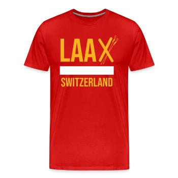 Laax Dream Resort Graubünden Laax - Men's Premium Organic T-Shirt - red - Front - Damien (186cm)
