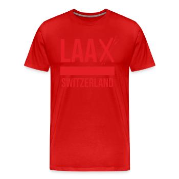 Souvenir de Laax dans les Grisons - T-shirt bio Premium Homme - rouge - Devant - Damien (186cm)