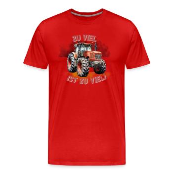 TROP, C’EST TROP ! Agriculteurs Agriculteurs Démo Dire - T-shirt bio Premium Homme - rouge - Devant - Damien (186cm)