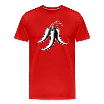 Chili - Men's Premium Organic T-Shirt - red - Front - Damien (186cm)