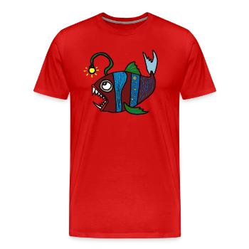 Anglerfisch - Männer Premium Bio T-Shirt - Rot - Vorne - Damien (186cm)
