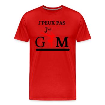 Je peux pas, j'ai Gym - T-shirt bio Premium Homme - rouge - Devant - Damien (186cm)