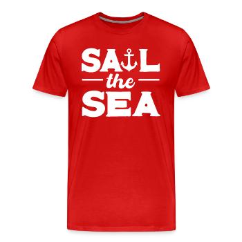 Ankersegeln Kapitän zur See - Männer Premium Bio T-Shirt - Rot - Vorne - Damien (186cm)