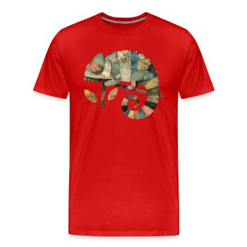 Chamäleon - Männer Premium Bio T-Shirt - Rot - Vorne - Damien (186cm)
