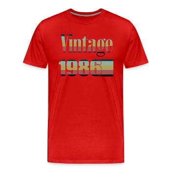 1986 Geburtstag 1986 Jahrgang 1986 Geburtstag - Männer Premium Bio T-Shirt - Rot - Vorne - Damien (186cm)