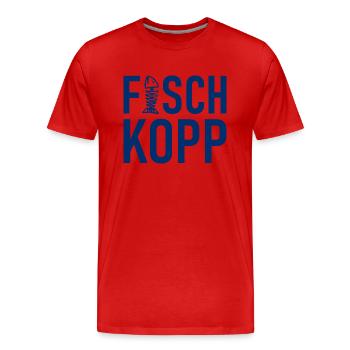 Fischkopp Fisch Fischkopf Küste Angler Fischer - Männer Premium Bio T-Shirt - Rot - Vorne - Damien (186cm)