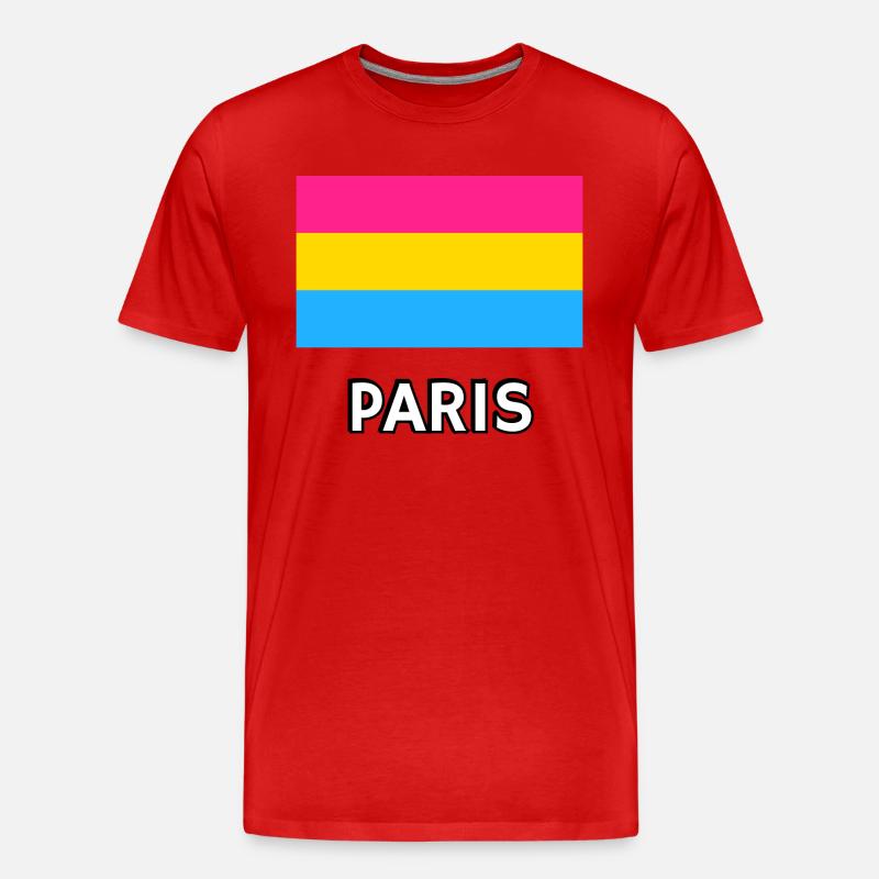Pan Pride Flagge Paris - Männer Premium Bio T-Shirt - Rot