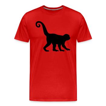 affe silhouette - Männer Premium Bio T-Shirt - Rot - Vorne - Damien (186cm)