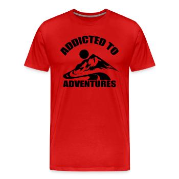 Hiking Hiking Sports Mountains - Men's Premium Organic T-Shirt - red - Front - Damien (186cm)