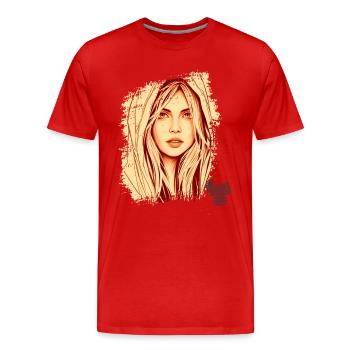 Positive Denkstimmung Leben, Positives Denken - Männer Premium Bio T-Shirt - Rot - Vorne - Damien (186cm)