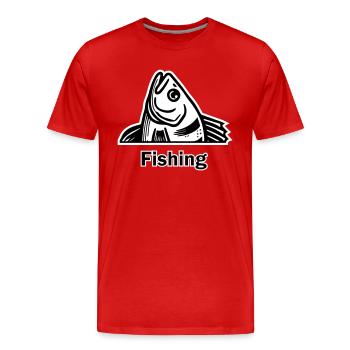 Perche attrapée - Fishing Design - T-shirt bio Premium Homme - rouge - Devant - Damien (186cm)