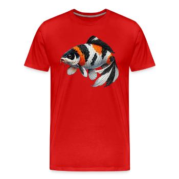 carpe koï ou wi sw - T-shirt bio Premium Homme - rouge - Devant - Damien (186cm)