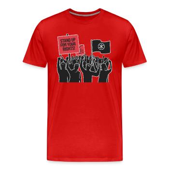 DÉFENDEZ VOS DROITS - T-shirt bio Premium Homme - rouge - Devant - Damien (186cm)