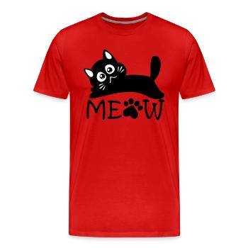 Dramatisches Miauen - Männer Premium Bio T-Shirt - Rot - Vorne - Damien (186cm)