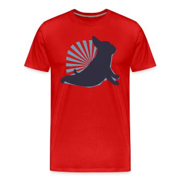 3441 dogyogaTshirt PR t-shirt - T-shirt bio Premium Homme - rouge - Devant - Damien (186cm)