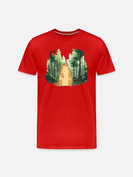 Strong groundhog nature landscape - Men's Premium Organic T-Shirt - red
