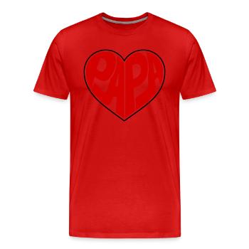 Dad Herz Papa Vatertag Vatertagsgeschenk - Männer Premium Bio T-Shirt - Rot - Vorne - Damien (186cm)