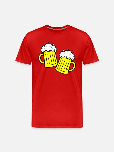 Toasting beer Drinking - Men's Premium Organic T-Shirt - red