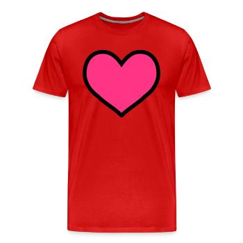 cœur - T-shirt bio Premium Homme - rouge - Devant - Damien (186cm)