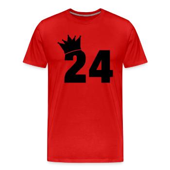 24_krone_f1 - Männer Premium Bio T-Shirt - Rot - Vorne - Damien (186cm)