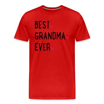 Grand-mère - T-shirt bio Premium Homme - rouge - Devant - Damien (186cm)