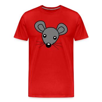 Mouse Head Clipart - Men's Premium Organic T-Shirt - red - Front - Damien (186cm)