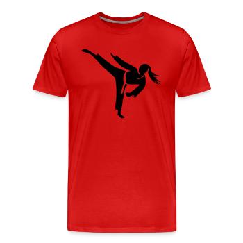 Frauenpower - Männer Premium Bio T-Shirt - Rot - Vorne - Damien (186cm)